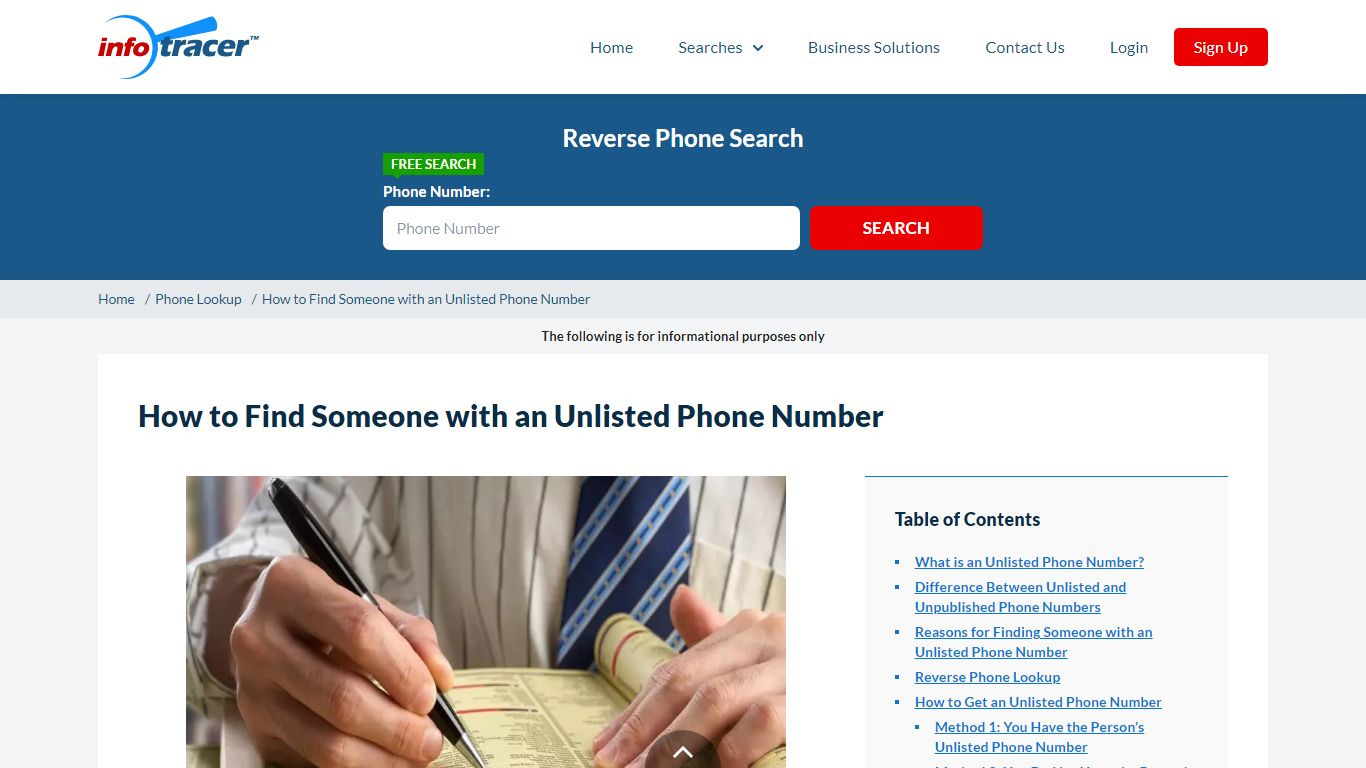 How to Look Up an Unlisted Phone Number - InfoTracer